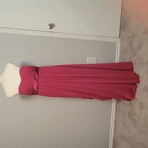 Elegant Bill Levkoff Strapless Deep Raspberry Gown - Size 12